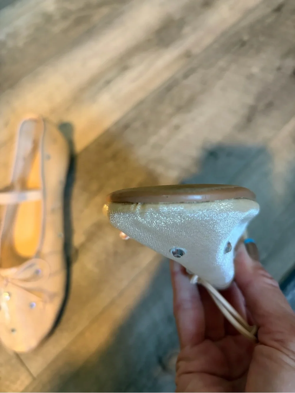 Sparkle Bow Ballet Flats with Rhinestone Accents - Blush